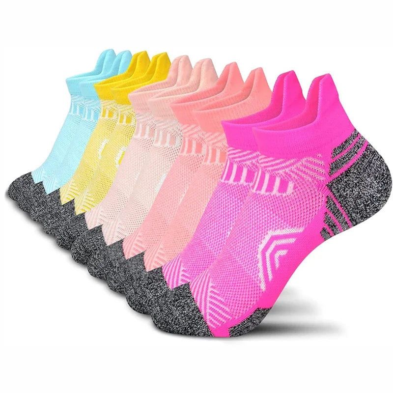 5‑Pair Athletic Ankle Socks – Moisture‑Wicking, Cushioned, Unisex - 3KDyn